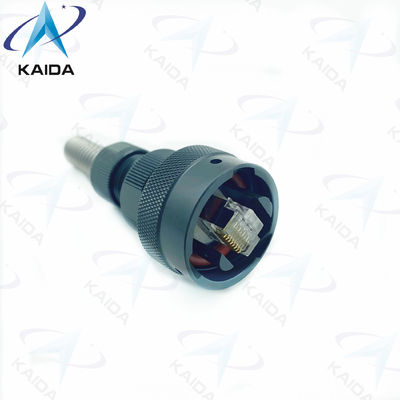 Conectores circulares RJ45 USB Conector de porta de rede Spring Backshell Preto Anodizado