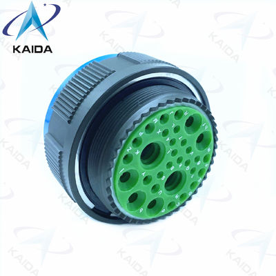 Tipo de conector Para ligação de cobre MIL-DTL-38999 série III.D38999/26WJ31PN. 2 Contato coaxial e 29 Contato de energia