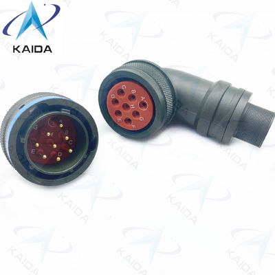 Conector em miniatura MIL-DTL-26482 Série I Com concha de cádmio verde-oliva Finalização de 90 graus Plug PT08E16-8P 8 Pins Machos