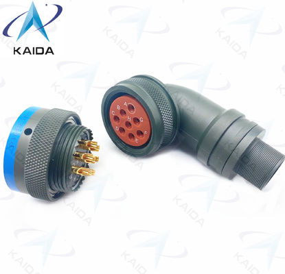 Conector em miniatura MIL-DTL-26482 Série I Com concha de cádmio verde-oliva Finalização de 90 graus Plug PT08E16-8P 8 Pins Machos
