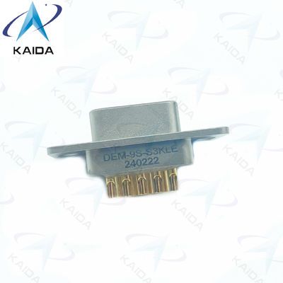 500V MIL-DTL-83513 Conector de recipiente de alumínio Micro D 500 Ciclos de acoplamento Contatos de liga de cobre.DEM-9S-S3KLE