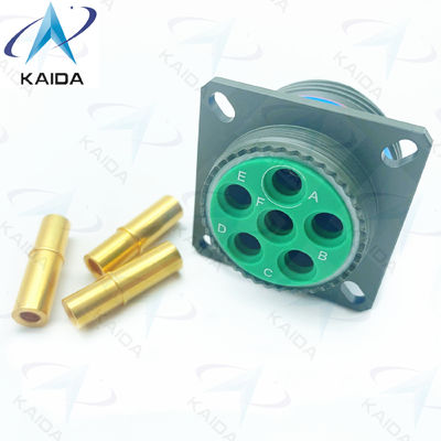 Conector de recipiente de liga de cobre 6 contatos acabamento dourado MIL-DTL-38999 série 3.D38999/20WH06SA.8D série