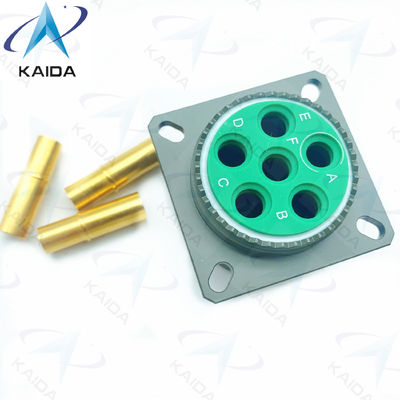 Conector de recipiente de liga de cobre 6 contatos acabamento dourado MIL-DTL-38999 série 3.D38999/20WH06SA.8D série