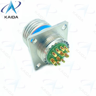 Conector de recipiente de acabamento de ouro com 12 contatos roscados para liga de cobre de solda de 500 V D38999/20KD97PN-H aço inoxidável