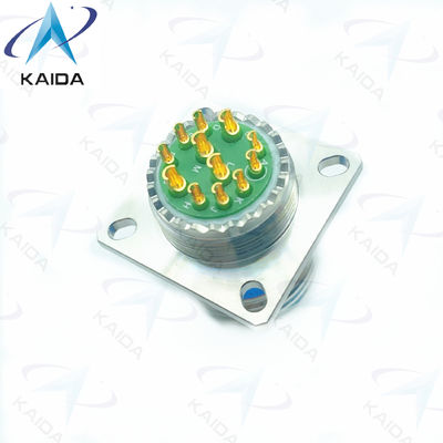 Conector de recipiente de acabamento de ouro com 12 contatos roscados para liga de cobre de solda de 500 V D38999/20KD97PN-H aço inoxidável