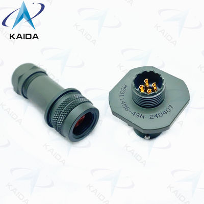 Conector em miniatura de liga de alumínio com 4 contatos de solda de verde-oliva acabamento de cádmio MS3114M8-4SN Hermetic Backshell