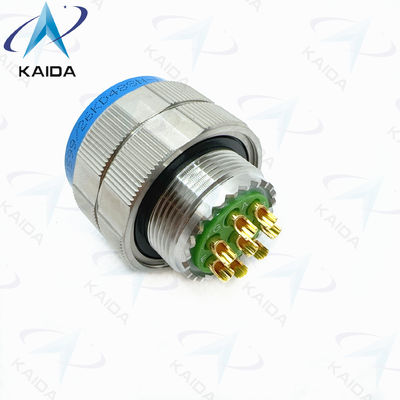 Acoplamento roscado MIL-DTL-38999 série III..D38999/26KD48SN-H. Aço inoxidável passivado. Contatos de copos de soldadura.Série 8D.