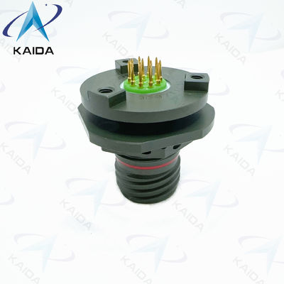 8D Série 500 Ciclos Receptacle Short PCB Tail. 8D8711C11W35PN Cadmio verde-oliva.Receptacle de frutas secas de confete de flange dupla