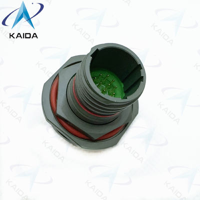 8D Série 500 Ciclos Receptacle Short PCB Tail. 8D8711C11W35PN Cadmio verde-oliva.Receptacle de frutas secas de confete de flange dupla