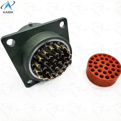 500V MIL-DTL-26482 Série I Conector de concha de liga de alumínio durável para receptores de flange quadrada MS3112E18-32PN