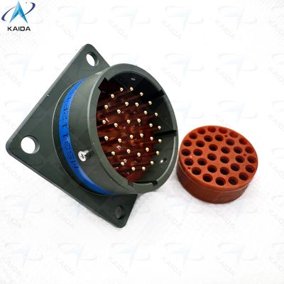 500V MIL-DTL-26482 Série I Conector de concha de liga de alumínio durável para receptores de flange quadrada MS3112E18-32PN