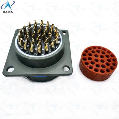 500V MIL-DTL-26482 Série I Conector de concha de liga de alumínio durável para receptores de flange quadrada MS3112E18-32PN