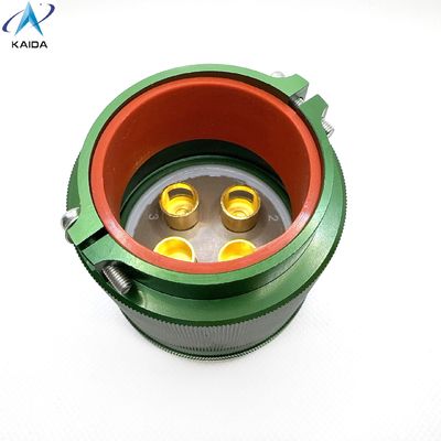 4 contatos Plug com pinça recta Concha traseira Resiste a condições extremas de -55C a 125C Conector de alta corrente Y50DX-3204TJ2P1 Revestimento de zinco