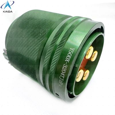 4 contatos Plug com pinça recta Concha traseira Resiste a condições extremas de -55C a 125C Conector de alta corrente Y50DX-3204TJ2P1 Revestimento de zinco