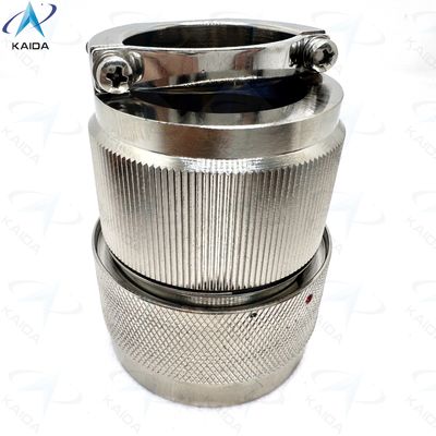 Electroless Nickel Shell Circular Electrical Connector 100A Current Rating For Heavy Duty Machinery.Designed As Push-Pull Locking Mechanism Rain-proof Dust-proof And Shielding Shell