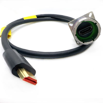 YW3 20E06S-K Conector HDMI Passivado em Aço Inoxidável para Aplicações Profissionais. Série D38999 com HDMI. Interface Multimédia de Alta Definição