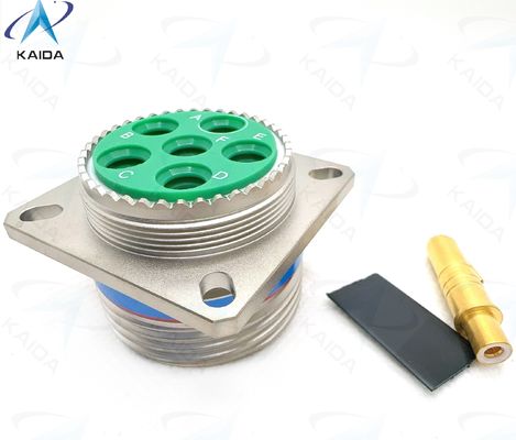 Conector com classificação de corrente de 7A, Série MIL-DTL-38999 Ⅲ, tipo de acoplamento roscado, para ambientes industriais agressivos. D38999 /20FH06PN, série TV, série 8D, contatos Twinax, níquel eletrolítico