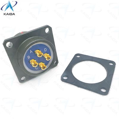 Conector elétrico circular da série Y50EX com concha de conector anodizado de oliveira. Soldada e hermética por adesivo.Y50EX1404ZJ3NL