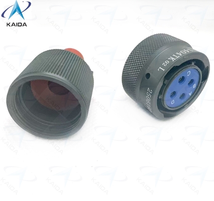 Conector elétrico circular seguro e durável -55C a 125C para aplicações industriais,Y50EX-1404TK02L,Jato da série Y50EX com pinça de cabo recta,Anodizado com oliveira