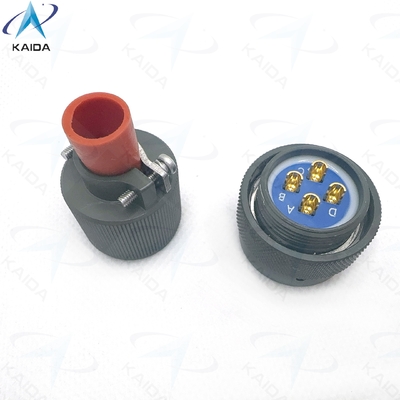 Conector elétrico circular seguro e durável -55C a 125C para aplicações industriais,Y50EX-1404TK02L,Jato da série Y50EX com pinça de cabo recta,Anodizado com oliveira