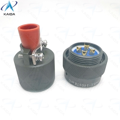 Conector elétrico circular seguro e durável -55C a 125C para aplicações industriais,Y50EX-1404TK02L,Jato da série Y50EX com pinça de cabo recta,Anodizado com oliveira