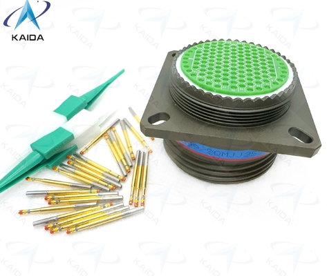 500V de tensão de classificação MIL-DTL-38999 Série III acabamento de contato de ouro para o desempenho.Composto Shell Cadmio verde oliveira.D38999/20MJJ35SN 128 Pins femininos