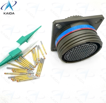 500V de tensão de classificação MIL-DTL-38999 Série III acabamento de contato de ouro para o desempenho.Composto Shell Cadmio verde oliveira.D38999/20MJJ35SN 128 Pins femininos