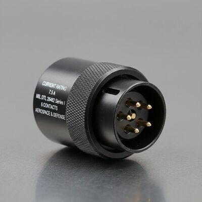 Classificação de corrente 7,5 A MIL DTL 26482 Série Ⅰ Conector circular de 6 contatos Adequado para aplicações aeroespaciais e de defesa