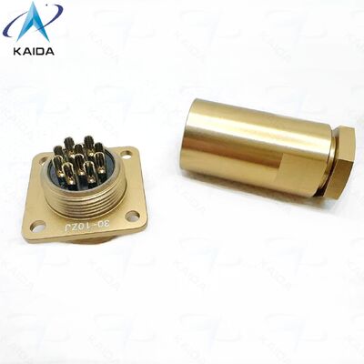 Série PC Conector padrão russo PC-10ZJ 10 Contatos Receptacle Flange Quadrado.Alcoólica de alumínio, acabamento cromado.PC-10ZB.
