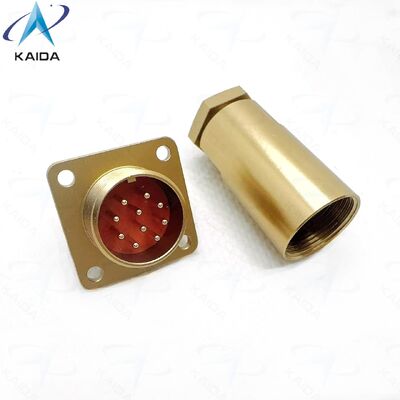 Série PC Conector padrão russo PC-10ZJ 10 Contatos Receptacle Flange Quadrado.Alcoólica de alumínio, acabamento cromado.PC-10ZB.