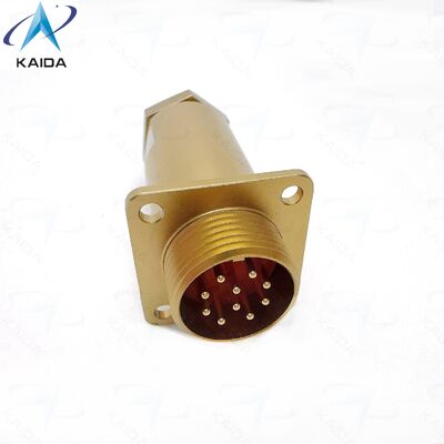 Série PC Conector padrão russo PC-10ZJ 10 Contatos Receptacle Flange Quadrado.Alcoólica de alumínio, acabamento cromado.PC-10ZB.