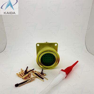 Conector de acoplamento de baioneta tipo ZH23-32/27B-1-B.ZH23-32/27B-1-B. Alumínio com revestimento amarelo anodizado