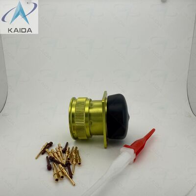 Conector de acoplamento de baioneta tipo ZH23-32/27B-1-B.ZH23-32/27B-1-B. Alumínio com revestimento amarelo anodizado