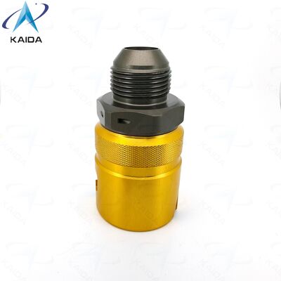 Pressão de explosão 2MPa Conectores de fluido de baioneta construídos a partir de liga de alumínio anodizado duro.KK10-T-Y-A01 Alternativa ao conector de resfriamento líquido Jonhon TSA-10T02YALJM.
