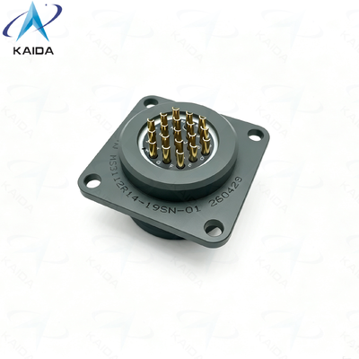 Tipo de contacto da solda MIL-DTL-26482 Série I Conector circular de tensão nominal de 500 V.Receptor de flange quadrada personalizado.MS3112R14-19SN-01