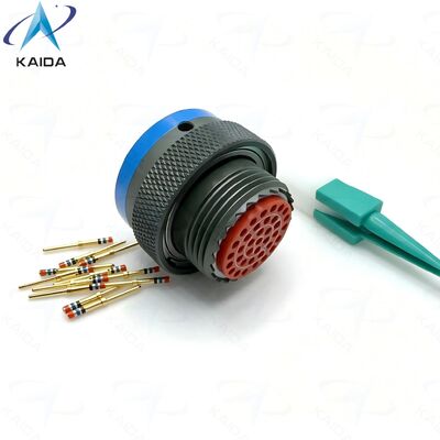 31 pinos MIL DTL 38999 Série II Conector Elétrico. MS27484T14B35P. Plug Directo. MS27484T14B35P. Cadmio Verde de Oliveira